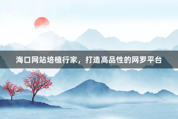 海口网站培植行家，打造高品性的网罗平台