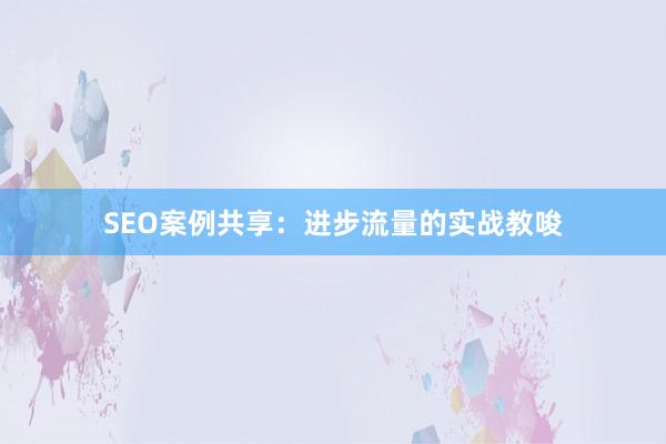 SEO案例共享：进步流量的实战教唆