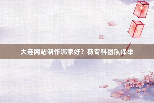 大连网站制作哪家好？薇专科团队保举